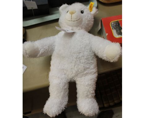 Modern white Steiff Baby Teddy Bear, with button in ear. 