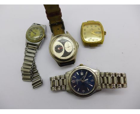 Four wristwatches, Rotary, Timemaster, Sekonda and Cinotto, a/f