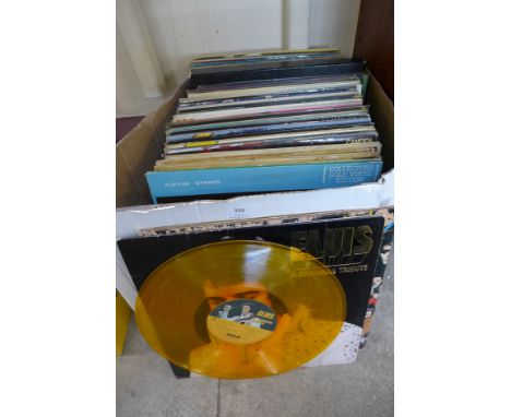 A box of Elvis Presley LP records