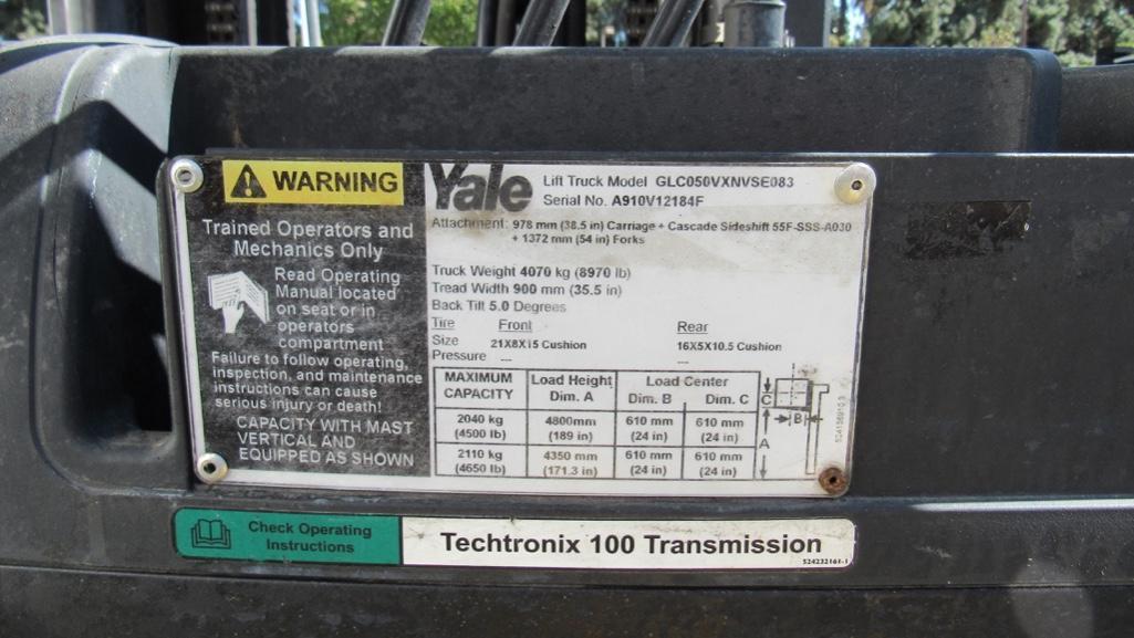 1Used Yale Forklift. With Techtronix 100 Transmission. Model