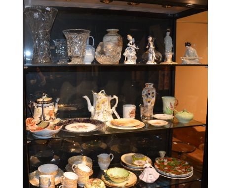 A large mixed lot of porcelain tea china and crystal, to include Carlton Ware 'Australian Design' cup and preserve pot with s