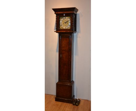 A rare 17th century walnut eight day longcase clock by Charles Gretton circa 1685-1690 from the William & Mary period, the ho