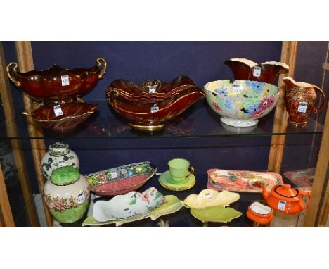 A mixed lot of Carlton Ware & Maling pottery, to include Rouge Royal examples, ginger jar with cover etc (24)