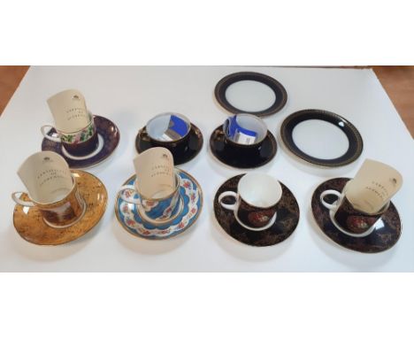 Collection of limited edition cups & saucers by Coalport & Romanov, with COAs (lot),all appear in good condition 