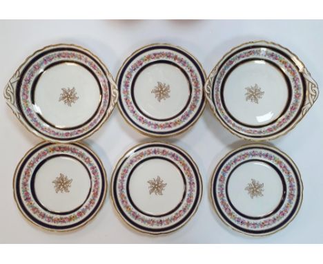 Set of 6 Cauldon dinner plates together with 2 large matching serving dishes (8),All appear in good condition 