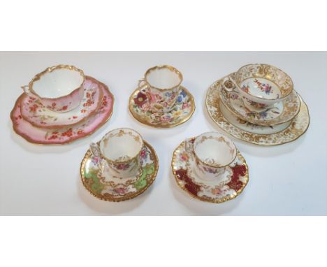 Collection of good quality tea cups and matching saucers &amp; side plates, differing makes to include Coalport, Hammersley e