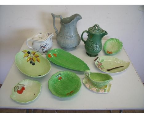 Selection of Carlton Ware, Beswick Ware salad pattern bowls etc, also a teapot, Worcester coffee pot, and a late 19th C jug w