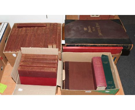 Philips' New Imperial Atlas 1938 (large folio), colour maps, half morocco binding; a good collection of Gazetteers including 