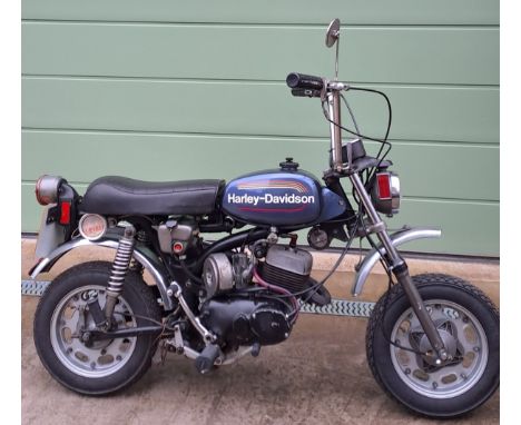 1975 Harley Davidson X90 Mini BikeRegistration number JGF 861NFrame number 2D15977H4Engine number 2D15977H4Purchased as a non