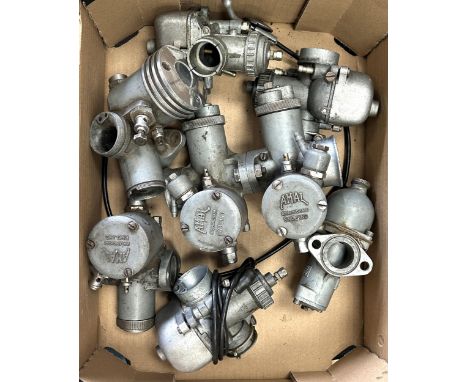 An Amal motorcycle carburettor and others similar (box) Buyer's premium for this lot is 15% plus VAT