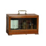AN EDWARDIAN MAHOGANY CASED BAROGRAPH