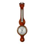 A GEORGE III INLAID MAHOGANY MERCURY WHEEL BAROMETER