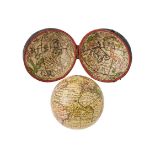 A FINE GEORGE II 2.75 INCH TERRESTRIAL POCKET GLOBE