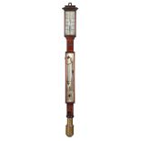 Y A VICTORIAN SCOTTISH ROSEWOOD MERCURY MARINE STICK BAROMETER WITH SYMPIESOMETER