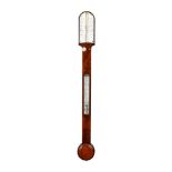 Y A VICTORIAN FIGURED MAHOGANY MERCURY STICK BAROMETER