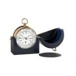 A RARE FRENCH COMBINED ANEROID BAROMETER AND TIMEPIECE COMPENDIUM