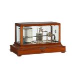 A RARE MAHOGANY CASED COMBINED BAROGRAPH AND THERMOGRAPH OR STORMOGRAPH