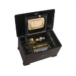 Y A SWISS ROSEWOOD 'BELLS-AND-DRUMS-IN-SIGHT' MUSIC BOX