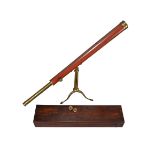 A REGENCY MAHOGANY AND LACQUERED BRASS TWO-INCH REFRACTING TELESCOPE