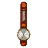 A FINE AND RARE GEORGE III INLAID MAHOGANY MERCURY WHEEL BAROMETER