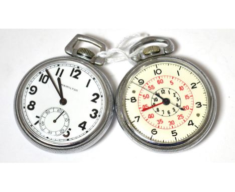 Two deck watches signed, Hamilton, 1940's, the first: (calibre 2974B) lever movement signed and numbered 2K8891, dust cover, 