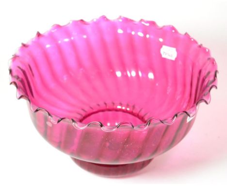 Cranberry glass lamp shade, 30cm diameter