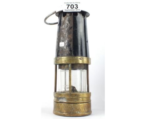 Richard Johnson Clapham Morris Miners Safety Lamp stamped 80 to front panel