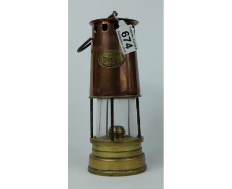 Prima Birmingham Miners Safety Lamp with Copper Hood