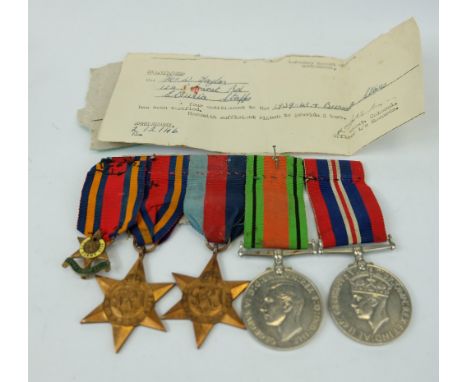 A group of medals awarded to Mr Walter Taylor of Etruria, Stoke on Trent comprising Burma star together with small enamel Bur