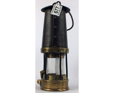 Davis Derby Miners Safety Lamp stamped 74 to upper side panel