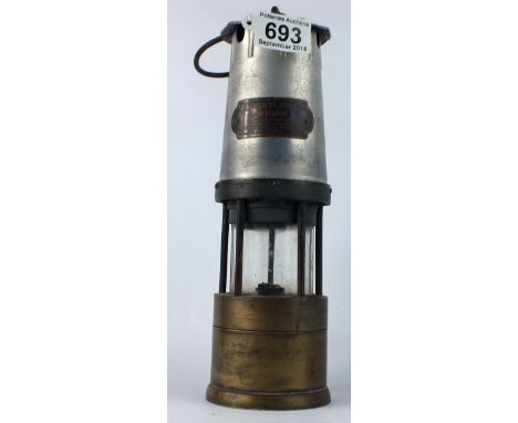 J.H.Naylor Wigan  Miners Safety Lamp stamped 207 to lower rim