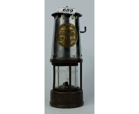 Eccles Projector Lamp & Lighting Type MC40 Schedule B Miners Safety Lamp stamped 63 to front panel