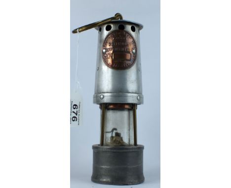 Ackroyd & Best Hailwoods Improved Miners Lamp stamped Jackson Swindle to rear