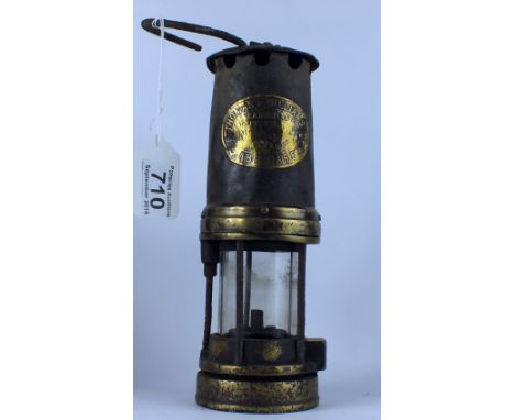 Thomas & Williams Ltd Cambrian Type 9 Miners Safety Lamp stamped 26 to front panel