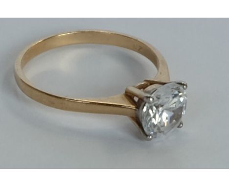 9ct CZ solitaire ring