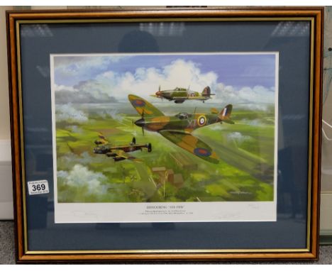 Framed Print "Honouring The Few" celebrating the 50th Anniversary of the battle of Britain memorial flight, limited edition s