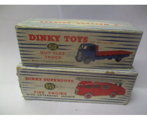 Two boxed Dinky toys to include a 512 Guy Flat Truck and a 955 Fire Engine 