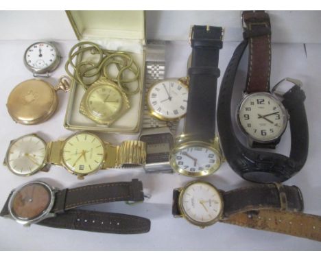 Mixed wristwatches to include a Pulsar, Rodana, Timex, a trench watch and others 