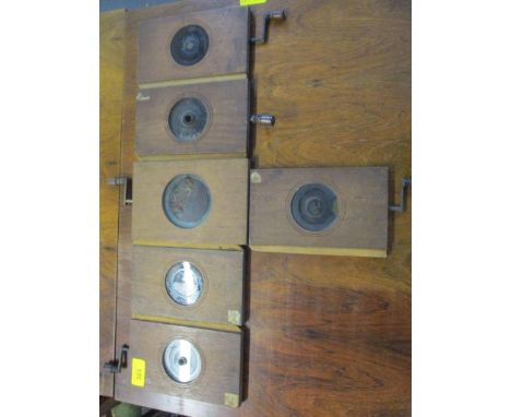 A set of six Victorian astronomical mechanical chromatrope magic lantern slides by Newton &amp; Co Manufacturing, with rockwo