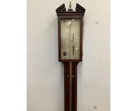 A 19th century Ambrose of Court Holborn mahogany stick barometer, height 98cm