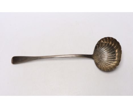 A William IV Irish silver Old English pattern soup ladle, Philip Weekes, Dublin, 1836, 35.2cm, 7.4oz.