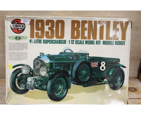 A BOXED AIRFIX 1930 BENTLEY 4.5L SUPERCHARGED 1/12 SCALE MODEL KIT - UNCHECKED