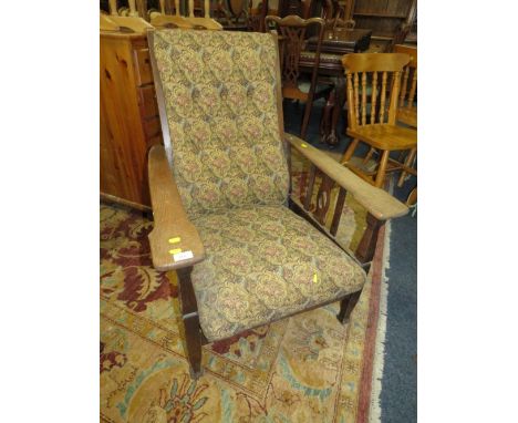 A VINTAGE OAK ARMCHAIR