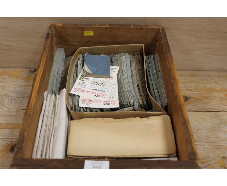 A TRAY OF VINTAGE 'CHEQUE' EPHEMERA