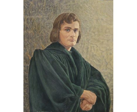 A OIL ON CANVAS PORTRAIT STUDY SIGNED LOWER LEFT S.E.WHARTON
