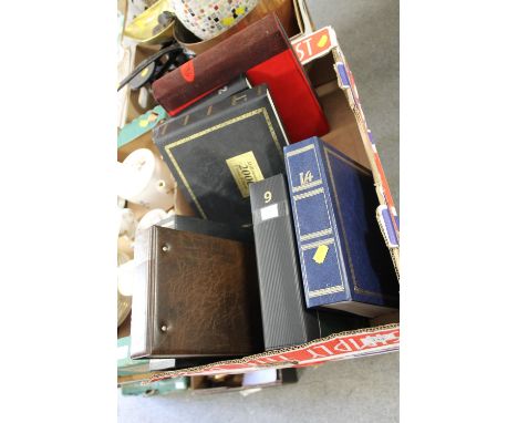 SEVEN ALBUMS OF ASSORTED VINTAGE POSTCARDS, TO INCLUDE MILITARY EXAMPLES, GREETINGS POSTCARDS, ROMANCE INTEREST COLLECTION, T