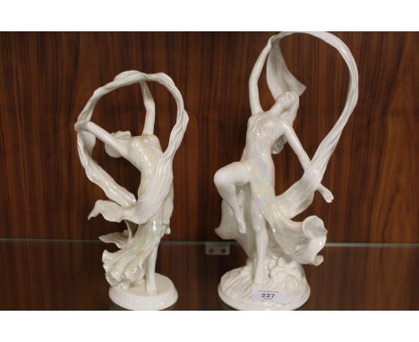 TWO ROYAL WORCESTER FIGURINES BY MAUREEN HALSON,  'THE DANCE OF TIME' AND 'SPIRIT OF THE DANCE' BOTH SIGNED TO BASE