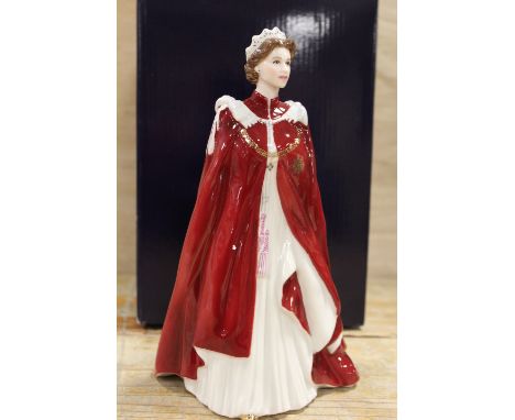 A BOXED ROYAL WORCESTER FIGURINE ' IN CELEBRATION OF THE QUEENS 80TH BIRTHDAY 2006'