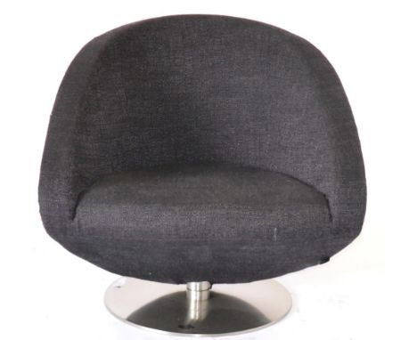 An Arketipo Love Chair, of recent date, upholstered in dark purple fabric with matching scatter cushion, the swivel base with