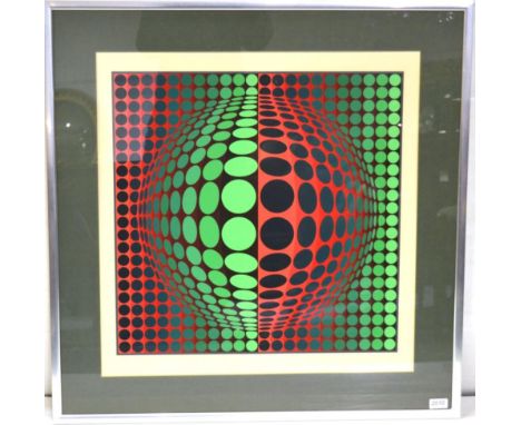 Victor Vasarely (1906-1997) French ''Vega Flet'' Signed and numbered 131/267, coloured screen print, 58cm by 57.5cm